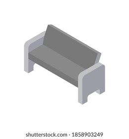 Landscape design isometric with bench vector illustration