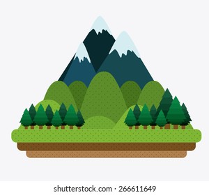 Landscape design over white background, vector illustration