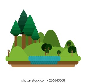 Landscape design over white background, vector illustration