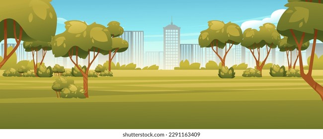 Diseño paisajístico maquetación de color isométrico con parte del parque con fuentes y árboles verdes alrededor de la ilustración vectorial