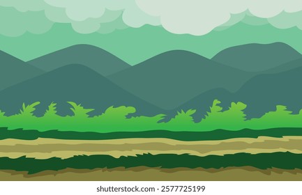 Landscape design for tshirt, poster, placard, book cover, book illustration, bag, any type of print related job and online purposes.