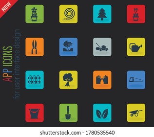 landscape design vector icons for web and user interface design