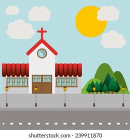 Landscape design, vector illustration.