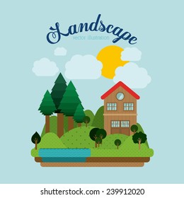 Landscape design, vector illustration.