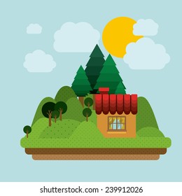 Landscape design, vector illustration.