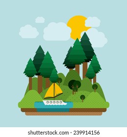 Landscape design, vector illustration