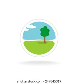 Landscape design vector logo template