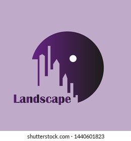 landscape design vector template - vector logo