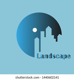 landscape design vector template - vector logo