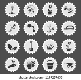 landscape design web icons stylized postage stamp for user interface design