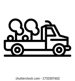 Landscape designer truck icon. Outline landscape designer truck vector icon for web design isolated on white background