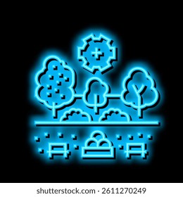 landscape development services neon light sign vector. landscape development services illustration