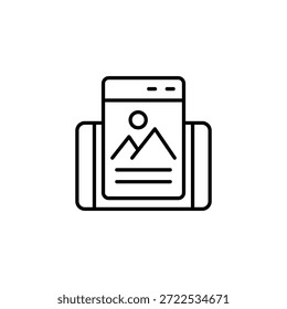 Landscape Digital Display Outline Icon With Minimalist
