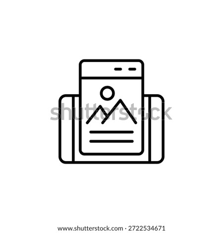Landscape Digital Display Outline Icon With Minimalist
