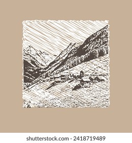 Landscape drawn in sketch style