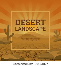 Landscape of dry desert. vector. design element for flyer, brochure, web banner, poster etc