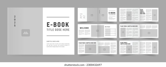 Landscape ebook design or ebook layout template.