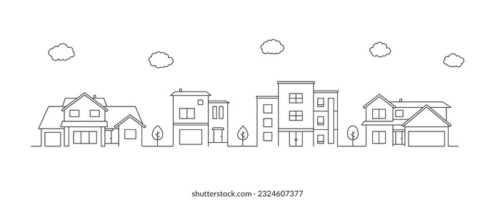 Landscape Europe Residential Linear Illustration