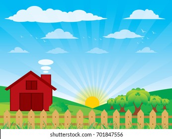 Small Town Vector Cute Village Illustration Stock Vector (Royalty Free ...