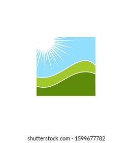 landscape or farm field logo vector