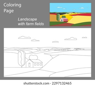 Landschaft mit Feldfarbseite