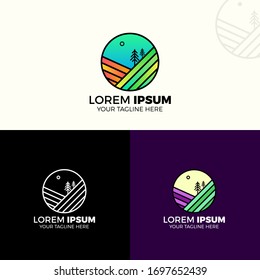 Landscape Farm logo template. Logo branding for your new corporate company. File can be use vector EPS and image JPG formats