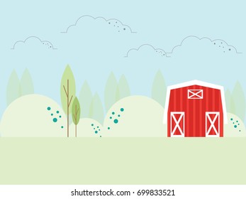 landscape farm view. Vector illustration
