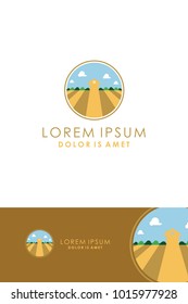 Landscape Farming House Vector, landscape park house in the village vector design