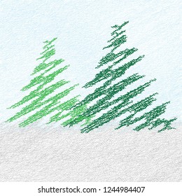 landscape with fir trees