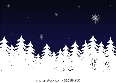 Landscape Fir Trees Vector Illustration Stock Vector (Royalty Free ...