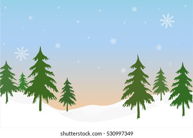 Landscape Fir Trees Vector Illustration Stock Vector (Royalty Free ...