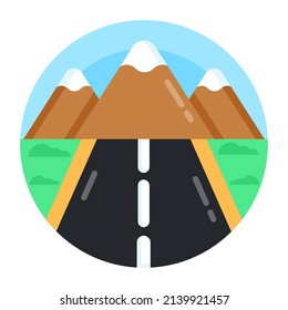 Landscape in flat rounded style icon 

