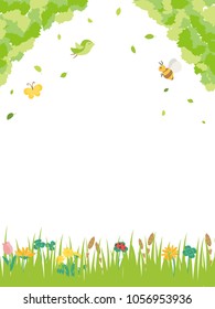 Landscape with the flower of the fresh green season.