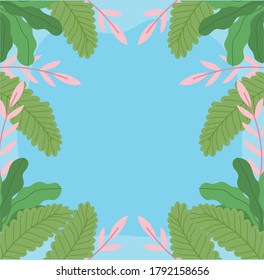 hojas de follaje paisajístico ramas plantas de vegetación fondo ilustración vectorial