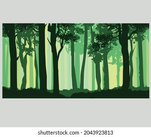 landscape forest, fir-trees, view at scenery with bushes and plants, nobody, ecological, non-urban, scene of countryside, wild

