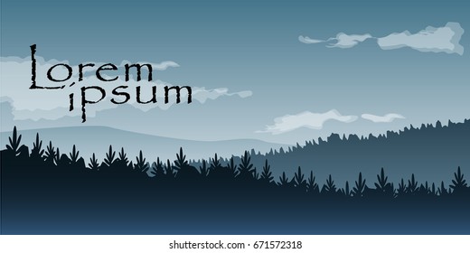 Landscape with forest and mountains