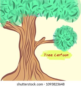 Landscape forest trees Vector illustration of wild nature cartoon