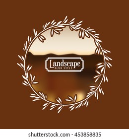 landscape frame with blur background, vector illustration
