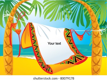 landscape frame with tropic beach
