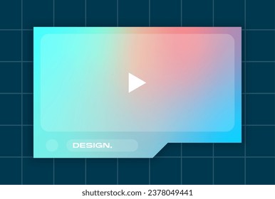 Landscape frame for video media player interface. Online stream futuristic technology style.