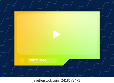 Landscape frame for video media player interface. Online stream futuristic technology style.