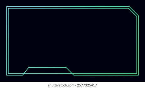 Landscape frame for video media player interface. Online stream futuristic technology style.