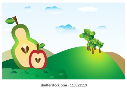 landscape with fruit 1