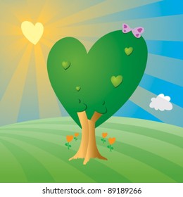 A landscape full of hearts