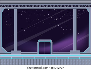 Landscape for game. Background for game. Seamless cartoon landscape. vector unending background.