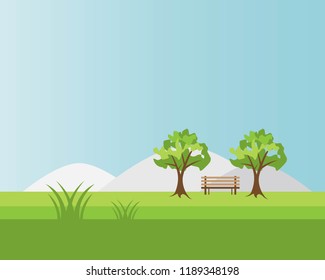 Landscape garden background illustration