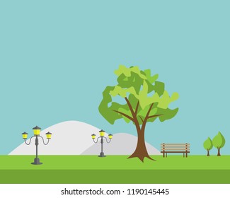 Landscape garden background illustration