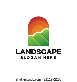 Landscape Gradient Logo Outdoor Design
