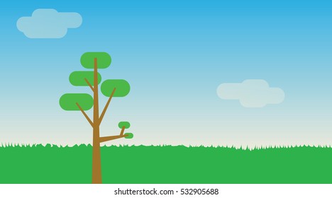 landscape grass and tree