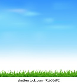 Landscape With Grass, Vector Illustration